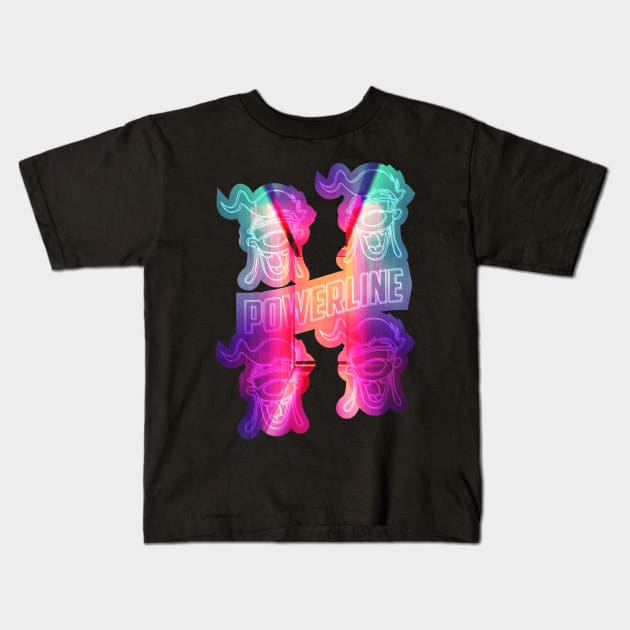 Neon Powerline Max Kids T-Shirt by western.dudeooles